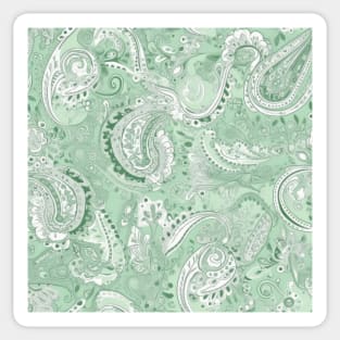 Light Green Paisley Pattern Sticker